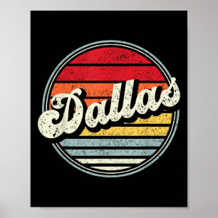 Retro Dallas Zuhause Staat Cool 70er Style Sunset  Poster