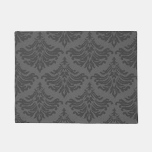 Retro Damast-Brokat-Stahl koksgrau Fußmatte (Vorderseite)