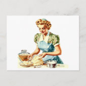 Retro-Dame backt Postkarte (Vorderseite)
