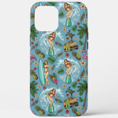Retro-Dame-Surfmuster Case-Mate iPhone Hülle (Rückseite)