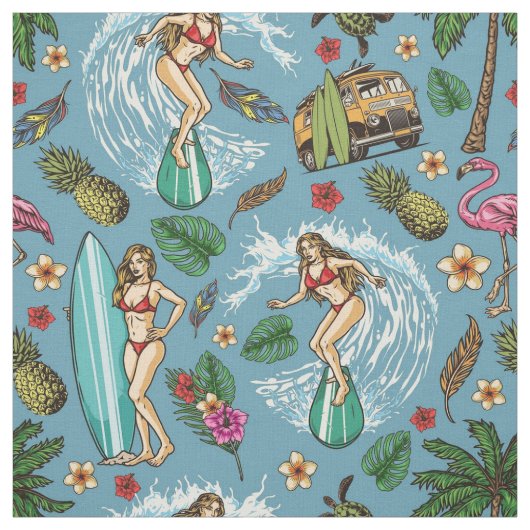Retro-Dame-Surfmuster Stoff (Muster)