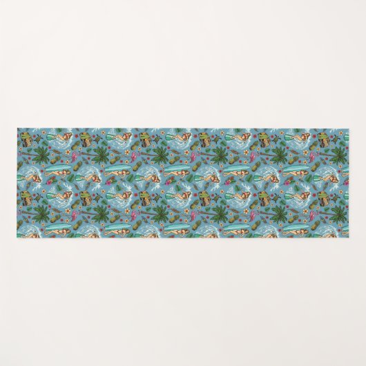 Retro-Dame-Surfmuster Yogamatte (Vorderseite (Horizontal))