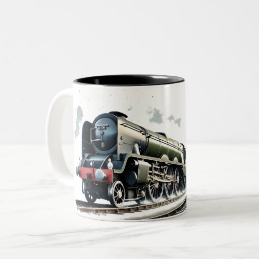 Retro-Dampflokomotive mit Personenbeförderungen Zweifarbige Tasse (Vorderseite Links)