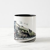 Retro-Dampflokomotive mit Personenbeförderungen Zweifarbige Tasse (Mittel)