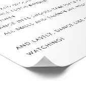 Retro Dance Floor Regeln Minimalistische Hochzeits Poster (Ecke)