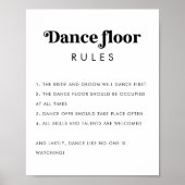 Retro Dance Floor Regeln Minimalistische Hochzeits Poster (Vorne)