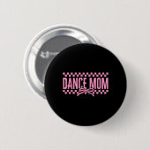 Retro Dance Mama Coquette Bow Checkered Dance Mama Button (Vorne & Hinten)