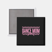 Retro Dance Mama Coquette Bow Checkered Dance Mama Magnet (Vorderseite/Rückseite)