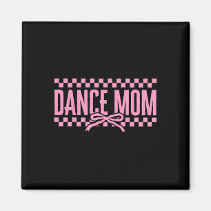 Retro Dance Mama Coquette Bow Checkered Dance Mama Magnet