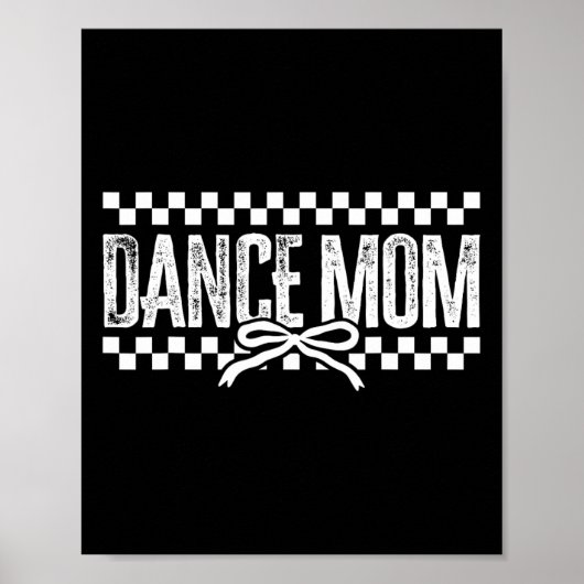 Retro Dance Mama Coquette Bow Checkered Dance Mama Poster (Vorne)