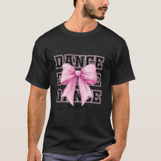 Retro Dance Mama Coquette Bow Checkered Dance Mama T-Shirt