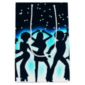Retro Dance Party Aquamarin Mittlere Geschenktüte (Rückseite)