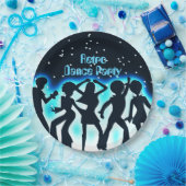Retro Dance Party Aquamarin Pappteller (Party)
