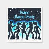 Retro Dance Party Aquamarin Serviette (Vorderseite)