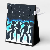 Retro Dance Party Aquamarin Zelt Geschenkschachtel (Rückseite)