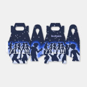 Retro Dance Party Blue Gable Geschenkschachtel (Ungefaltet)