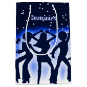 Retro Dance Party Blue Mittlere Geschenktüte (Vorderseite)