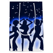 Retro Dance Party Blue Mittlere Geschenktüte (Rückseite)