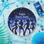 Retro Dance Party Blue Pappteller (Party)