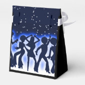 Retro Dance Party Blue Tent Geschenkschachtel (Rückseite)