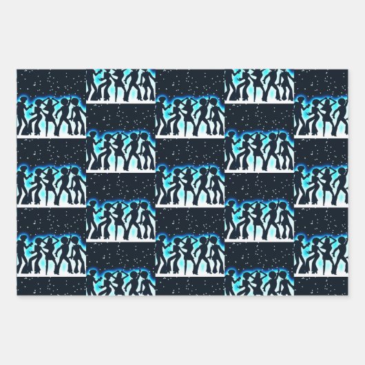 Retro Dance Party Collection Geschenkpapier Set (Vorderseite)