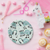 Retro Dance Party Music Pattern Pappteller (Party)