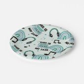 Retro Dance Party Music Pattern Pappteller (Schrägansicht)