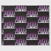 Retro Dance Party Pink Geschenkpapier (Flach)