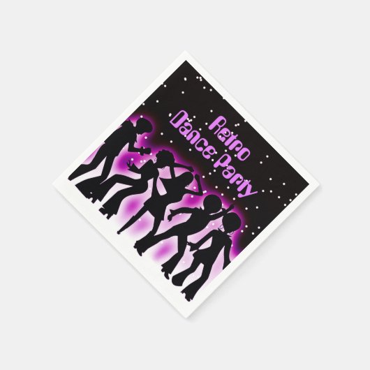 Retro Dance Party Pink Serviette (Ecke)