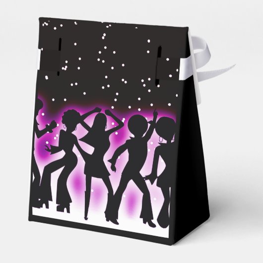 Retro Dance Party Rosa Zelt Geschenkschachtel (Rückseite)