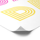 Retro Dance Pink Yellow Türkis Poster (Ecke)