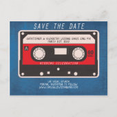 Retro Dance Tape Mix Wedding Save the Date Ankündigungspostkarte (Vorderseite)