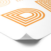 Retro Dance Typografy Blue Orange Poster (Ecke)