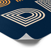 Retro Dance Typografy Blue Orange Poster (Ecke)