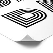 Retro Dance Typografy Schwarz-weiß Poster (Ecke)