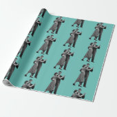Retro Dancing Couple Wrapping Paper Geschenkpapier (Ungerollt)