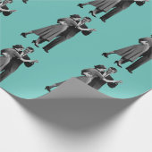 Retro Dancing Couple Wrapping Paper Geschenkpapier (Ecke)