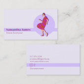 Retro Dancing Lila benutzerdefinierte Visitenkarte (Vorne/Hinten)