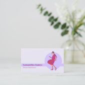 Retro Dancing Lila benutzerdefinierte Visitenkarte (Stehend Vorderseite)