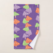 Retro Dancing Mushroom Gemustert Kids Badhandtuch Set (Handtuch)
