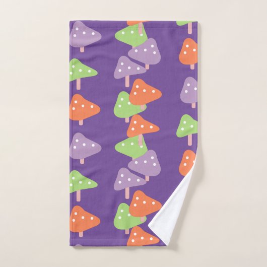 Retro Dancing Mushroom Gemustert Kids Badhandtuch Set (Handtuch)