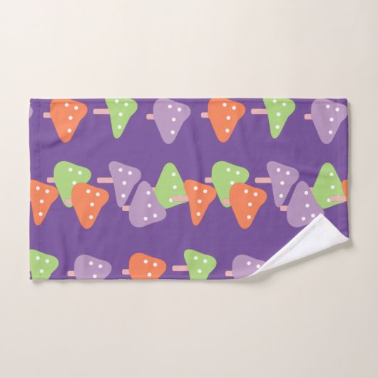 Retro Dancing Mushroom Gemustert Kids Badhandtuch Set (Handtuch)