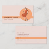 Retro Dancing Orange Custom Visitenkarte (Vorne/Hinten)