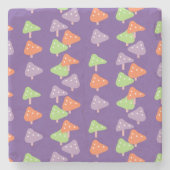 Retro Dancing Pilz Gemustert Stone Untersetzer (Vorderseite)