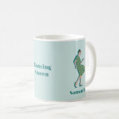 Retro Dancing Queen Green Individuelle Name Kaffee Kaffeetasse (VorderseiteRechts)