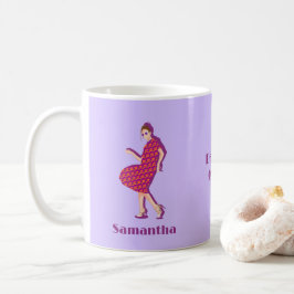 Retro Dancing Queen Lila Individuelle Name Kaffee Kaffeetasse