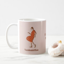 Retro Dancing Queen Orange Individuelle Name Kaffeetasse