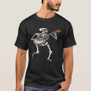 Retro Dancing Skeleton Banjo Vintag Grafik T-Shirt