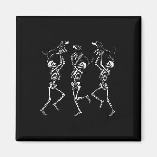 Retro Dancing Skeletts Dackel Niedlich Halloween D Magnet