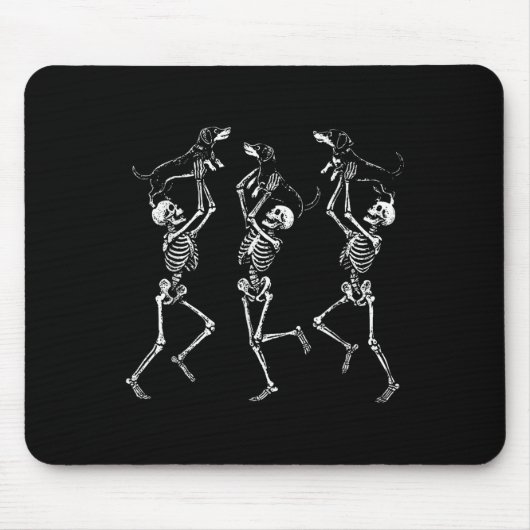 Retro Dancing Skeletts Dackel Niedlich Halloween D Mousepad (Vorne)